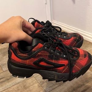 FILA Disruptor chunky plaid shoes